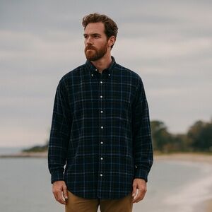 Vintage Y2K Covington Corduroy Plaid Shirt Mens XLT Preppy Coastal Gorpcore